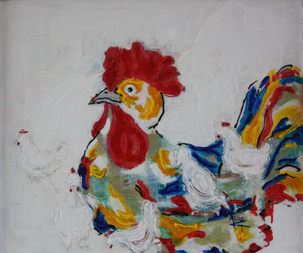 My rooster Mondriaan 